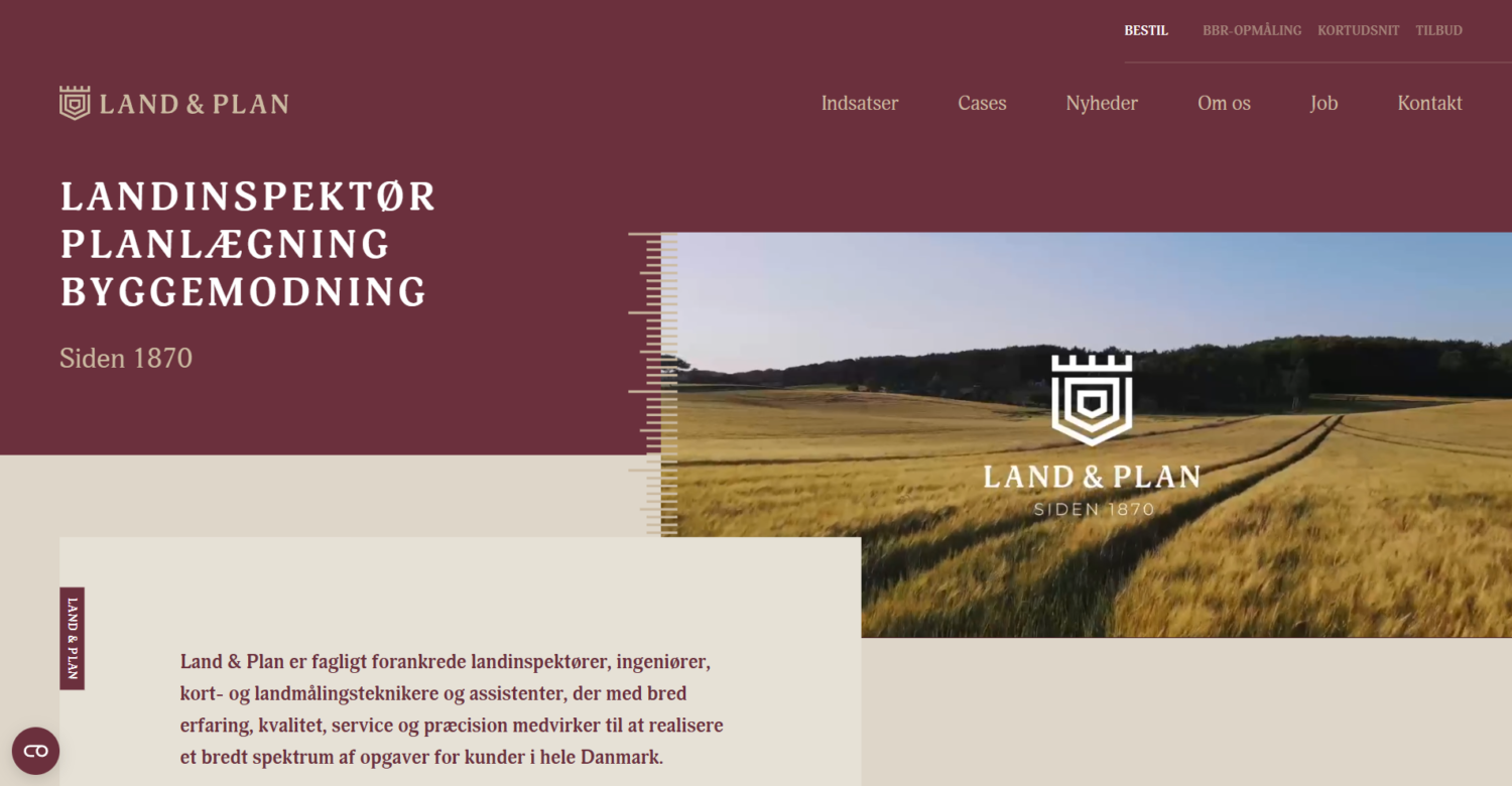 Landinspektørfirma Land & Plan A/S - vi er et professionelt og pålideligt landinspektørfirmar